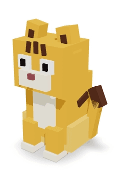 Early AI-generated yellow voxel cat